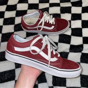 Maroon red old skool low top vans size 5